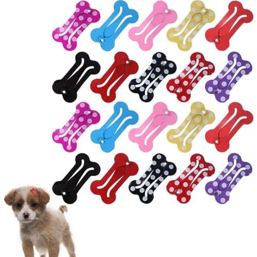 10pcs Mini Pet Dog Hair Clip Bone Shaped Hairpin Snap Puppy Cat Dog Hair Grooming Accessories Random Color