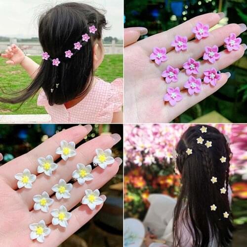 10pcs Small Flower Buckle Hair Clips Hair Claws for Women Girls Fashion DIY Hair Styles Holder Hair Pins Claws Hair Accessories