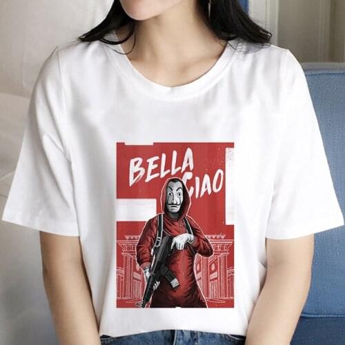 La Casa De Papel Graphic Print T-shirt Women 2020 New Summer Fashion Casual Tshirt Harajuku Aesthetic White Tops Female T Shirt