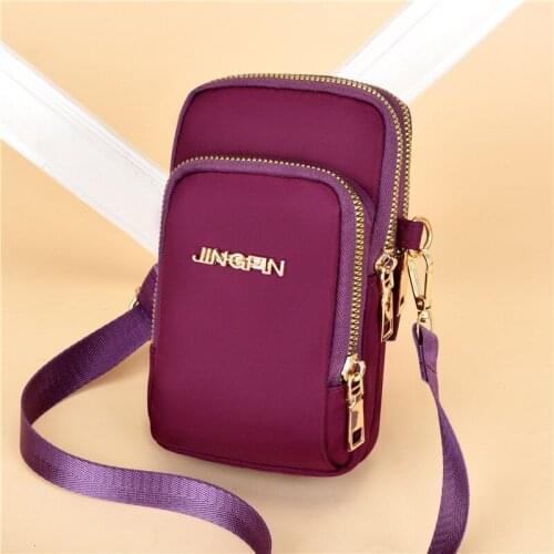 Womens Mini Shoulder Bag Fashion Mobile Phone Bag Waterproof Canvas Crossbody Bag Multifunction Sports Handbag Wrist Purse