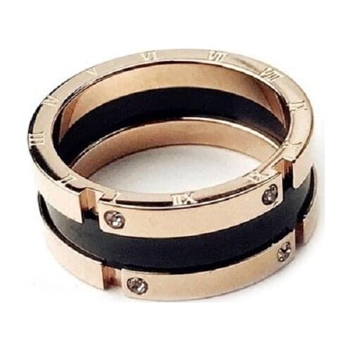 POTCET Korea 2021 Trendy Fashion Womens Stainless Steel Roman Numeral Titanium Steel Ring Geometric Trend Free Shipping Jewelry