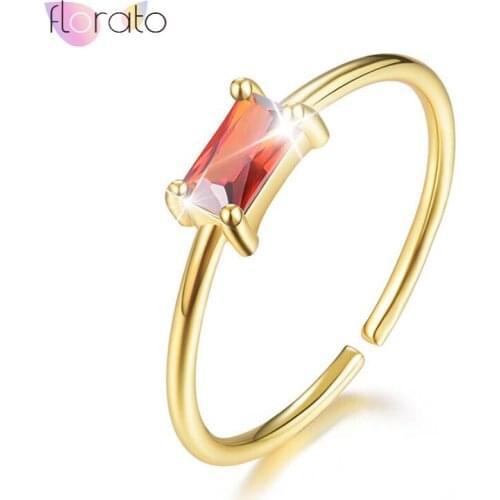 925 silver Engagement rainbow Zircon Rings Jewelry Shining Cubic Zirconia Ring for Women Adjustable Silver Color Wedding Ring A3