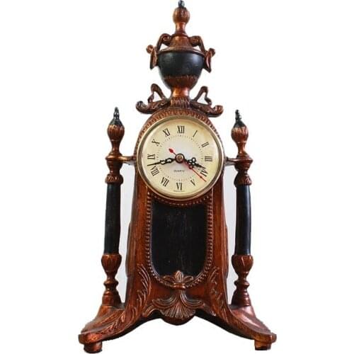 1PCS EUROPEAN RETRO LIVING ROOM CLOCK ANTIQUE FASHION TV COUNTER CLOCK DECORATION CLOCK ACCESSORIES LU612407