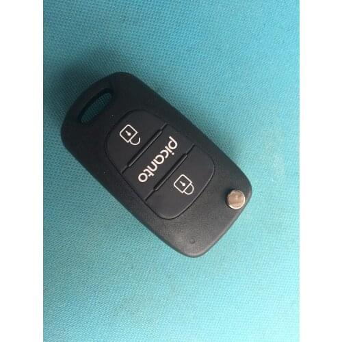 1Pc Replacement Folding Key Cover For Hyundai Picanto 3 Buttons Remote Flip FOB Shell Case Blank Uncut Blade No Logo Accessories