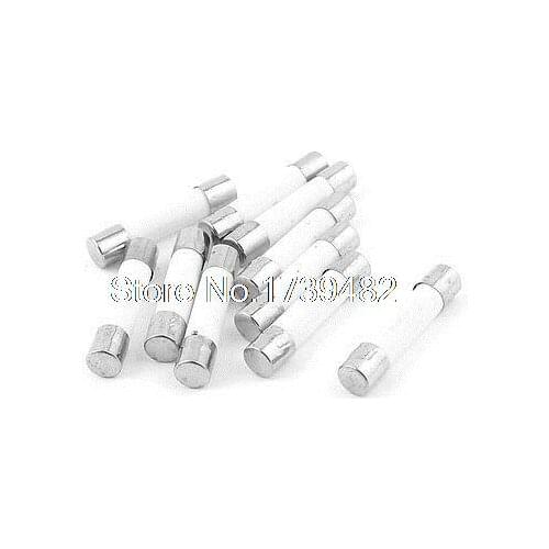 10 PCS 5 x 25mm Fusible Core Cylinder Cap Ceramic Tube Fuse Links 250V 8A