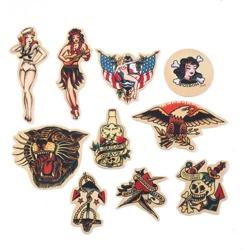 10 Pcs/lot Classic Sexy Stickers Sailor Jerry Retro Sticker for Car Laptop Luggage bicycle Skateboard bottle Graffiti Stickers
