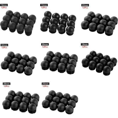12Pc Chair Leg Tips Caps Tube Insert Plug Furniture Leg Plug Blanking End Cap Bung For Floor Protect Round Pipe Tube Dust Cover