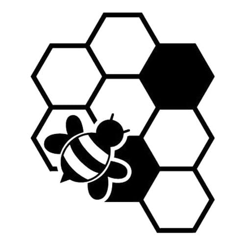 12CM*14.3CM Lovely Honeybee Honeycomb Honey Nectar Vinyl Car Sticker C19-0009