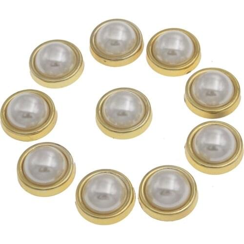 16mm Pearl Plastic Button DIY Flatback Resin Snap Knopen Decorative Embellishment Hair Interspersed Weddings Costura Accessories