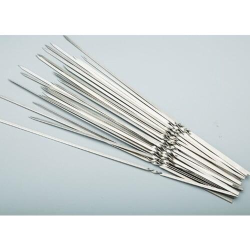 30/35cm Barbecue Sign Reusable Stainless Steel Barbecue Sign Barbecue String Barbecue Pin Bar Outdoor Camping Picnic Tool