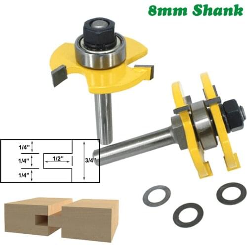 30 Sets Tongue and Groove Router Bit 8mm Shank Joint Assembly Wood Cutting Tool for Doors Drawers Shelves Wholesale K1