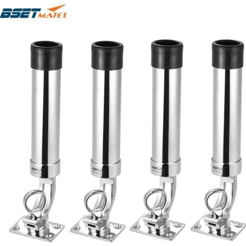 4 Pieces/ Lot Adjustable Removable Deck Mount stainless steel 316 fishing rod holder marine hardware for boat and yacht fishing