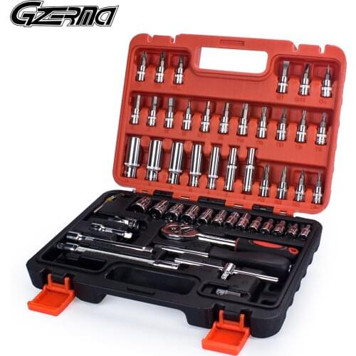 53 in 1 Car Repair Tool Sets Ratchet Wrench Socket Set Professional Bike Bicycle Car Repair Tools Kit Auto Repairing Tool Set