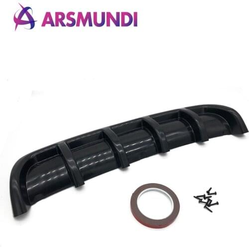 ABS Spoiler Rear Shark Fin Style Curved Bumper Lip Diffuser Shark 6 Fin Spoiler Kit
