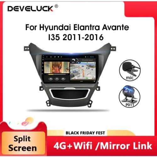 Android 9.0 Car Radio GPS Navigaion For Hyundai Elantra Avante I35 2011-2016 Multimedia Player 4G Split Screen Floating Window
