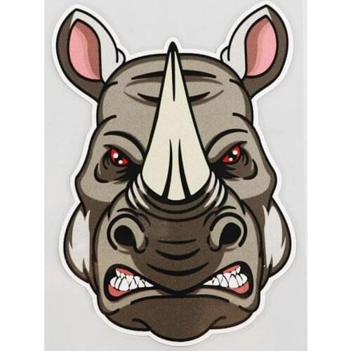 Car Stickers Decor Motorcycle Decals Fierce Animals Rhino Decorative Accessories Creative Sunscreen Waterproof PVC,14cm*10cm