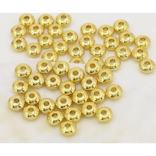 Hot sale spacers beads new fashion gold-color 20pcs 6mm high grade copper coin round rondelle accessories jewelry making B2522