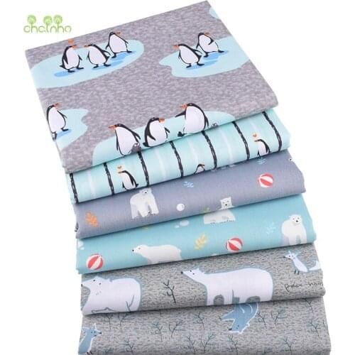 Chainho,New Gray Cartoon Series,Printed Twill Cotton Fabric,For DIY Quilting Sewing Baby&Childrens Sheet,Pillow,Material,Meter