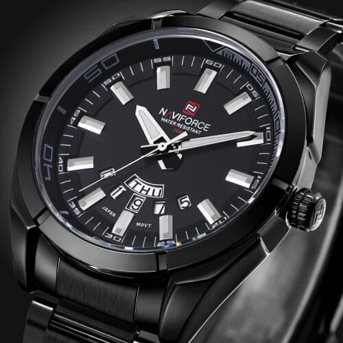 NAVIFORCE Full Steel Men Watches Top Brand Luxury Men Quartz Waterproof Watch Men Sports Watch Popular Watches relogio masculino