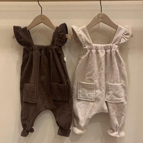 Spring Autumn Kids Baby Boys Girls Loose Corduroy Pants Childrens Clothing Casual Baby Boys Girls Braces Pants Children Pants