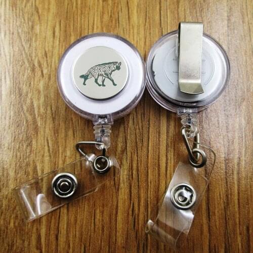 Hyena ID Badge Reel gift for him/her friend family retractable recoil id badge holder work fun