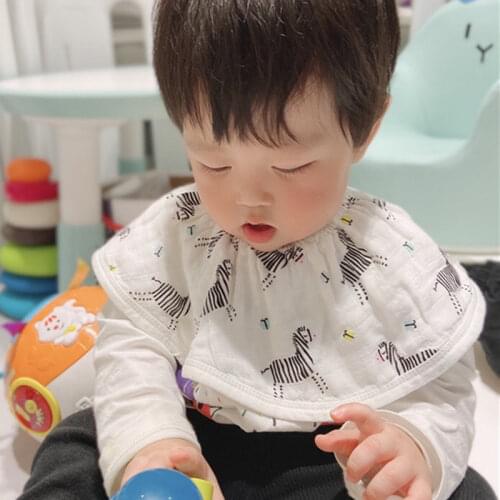 Baby Bibs For Children Saliva-Towel Burp Cloth Slabber Bandana Infant Newborn Kids Gauze 360-Degree Soft 6-Layers Muslin