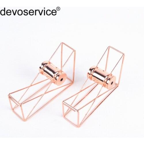Simple Creative Metal Plated Rose Gold Color Hollow Tape Dispenser Office Desktop Decoration Tape Holder With Tape Cutter
