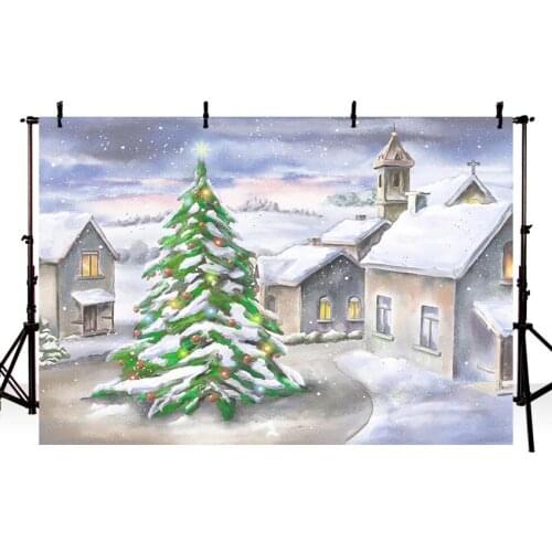 MEHOFOTO Photography Backdrops Christmas Winter Snow Mountain Outdoor Sports Pine Bright Blue Sky Backgrounds for Photo Studio