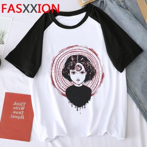 Junji Ito clothes summer top men japanese 2021 graphic tees ulzzang couple clothes t-shirt couple clothes