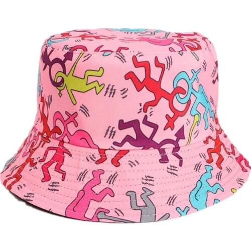 LDSLYJR Cotton print Bucket Hat Fisherman Hat outdoor travel hat Sun Cap Hats for men and Women 308