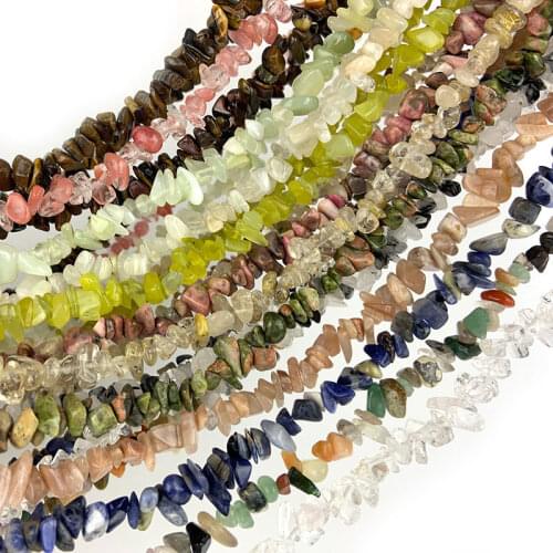 5-8mm Quartz Suntone Sodalite Opalite Rutilated Tiger Eye Unakite Beads Natural Freeform Chips Stone Beads For Jewelry Making