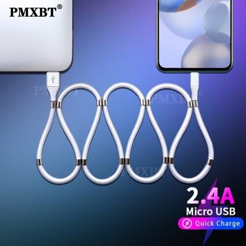 Magnetic Attraction USB Cable Quick Charge Type C Micro USB Charging Cord For Huawei Xiaomi Mobile Phone Charger USB-C Wire Line