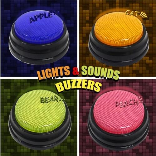 Small Size Easy Carry Voice Recording Sound Button for Kids Interactive Toy Answering Buttons Orange & Pink & Blue & Green