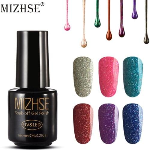 MIZHSE Neon UV LED Nail Gel Polish Soak Off Paint Gel Glitter Color Coat Rainbow Nail Art Gel Lacquer Vanish DIY Gel Nail Gellak