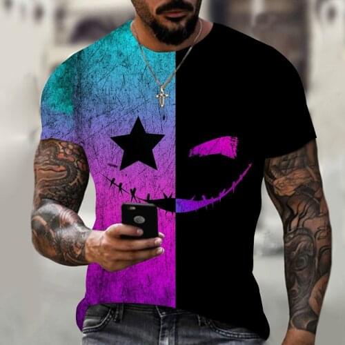 2021 new XXOO 3D printing flower mens T-shirt summer Harajuku gentleman style short-sleeved street fashion round neck T-shirt
