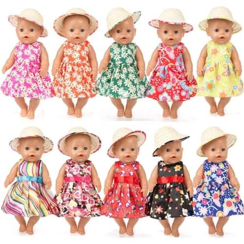 Straw skirt Doll Clothes Fit 17inch 43cm Doll Clothes Born Baby Doll Accessories Suit For Baby Birthday Festival Gift