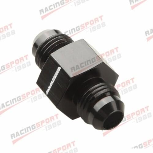 6AN Male Flare Fitting Adapter & 1/8" NPT Fuel Pressure Gauge Port Black/Blue