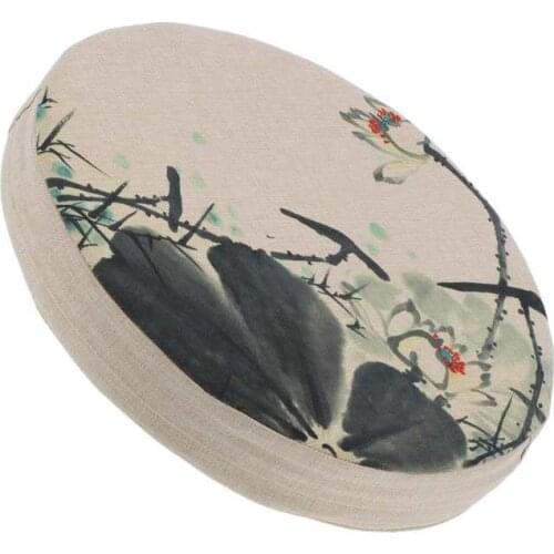 Desk Chair Cushion Back Cushion Chinese Style Seat Cushion Linen Chair Cushion for Camping for Home for Office for Car