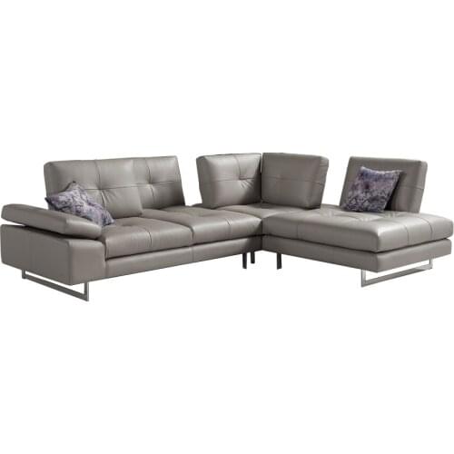 Real leather sofa sectional living room sofa corner home furniture couch L shape functional headrest modern with 6 backrests