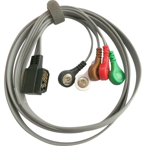 Compatible HP Digitrak Plus 24 Hour Holter 3100A 5-Lead Snap AHA M4725A