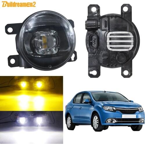 LED Fog Light Assembly For Renault Logan 2004-2015 Car Front Bumper Lens Fog Lamp Daytime Running Light 30W 8000LM 12V