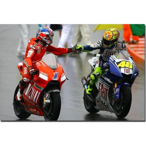 Racing Motorcycles Wall Art Posters Canvas Cloth Fabric Print for Home Decor Painting