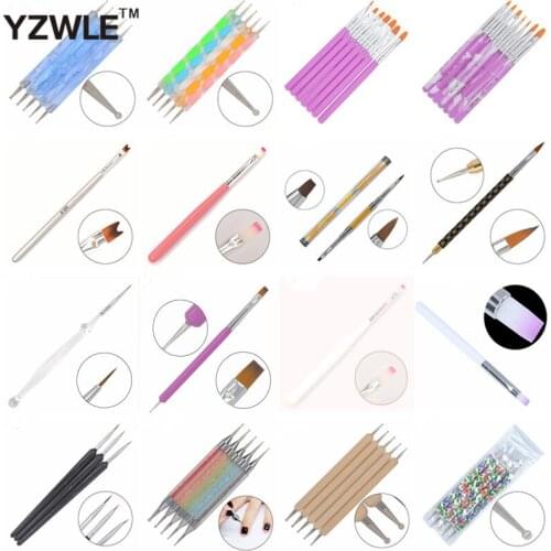 YZWLE 21 Different Styles DIY Nail Art Acrylic UV Gel Design Brush Painting Drawing Pen Tips Tools Kit (Z01-21)