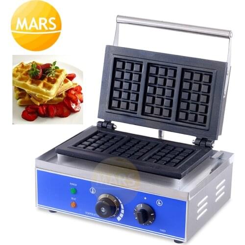 Snack Machines Commercial Waffle Maker Electric Belgian Waffle Baker Non Stick Waffle Making Machine Bubble Iron Plate Cake Oven