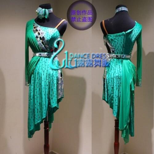 Green Latin Dance Dress Ballroom Dance Latin dance dress tassel latin dance dress Ballroom Latin Dance dress