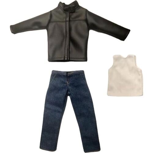 1:6 Womans Leather Coat Clothes Suit Outfits for 12inch HT Action Figure CY Girl Dolls Body Clothing Accessory