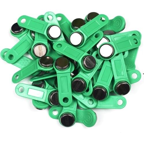 100pcs/Lot Rewritable RFID Tag RW1990 IButton Copy Card Touch Memory Key Compatible DS1990 Green Color