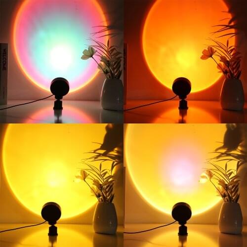 4 in 1 Sunset / Sun / Rainbow / Sunset Red Projector Home Coffee Shop Background Wall Decoration Colorful Sunset Atmosphere Lamp
