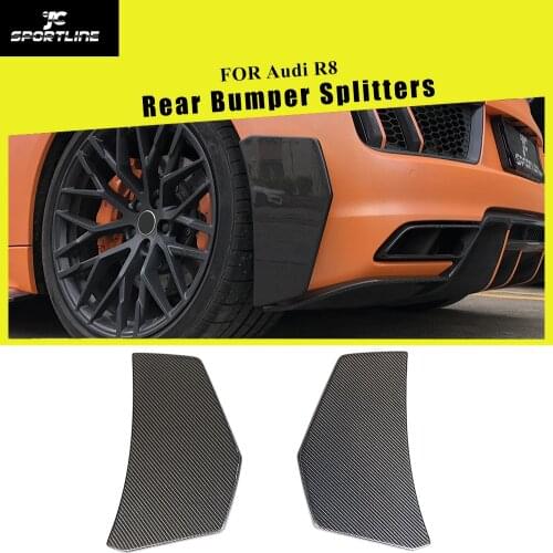 Carbon Fiber Rear Bumper Lip Diffuser Splitters Side Fenders For Audi R8 2016- 2018 Coupe Convertible
