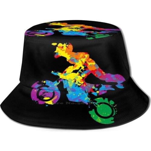 Colored Motocross Gift For Biker Unisex Summer Cap Sunscreen Hat Motocross Bike Biker Race Sports Motorcycle Motorbike Extreme